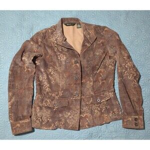 VTG Eddie Bauer Floral Paisley  Chic Corduroy Jacket Womens Sz 6 From Fall 2006